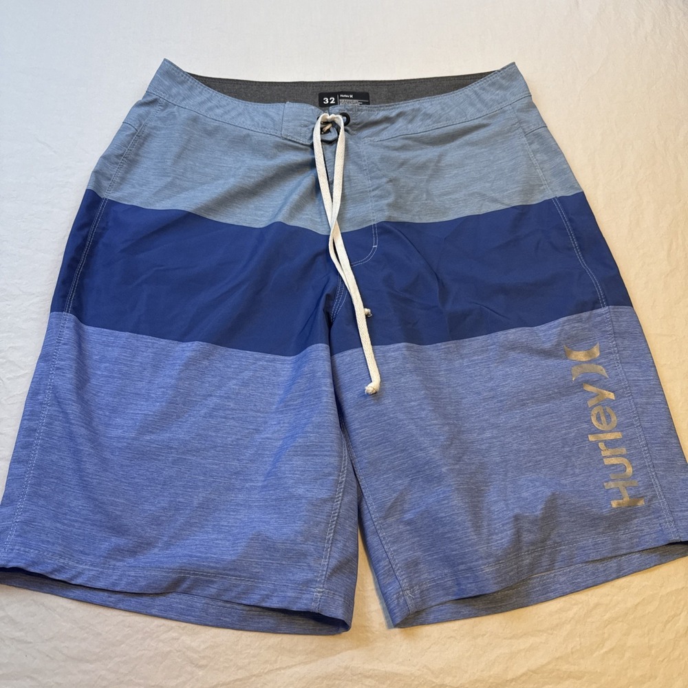Hurley Phantom Men's Board Shorts Blue, Quick-Dry, Drawstring Size 32 Swim Trunk